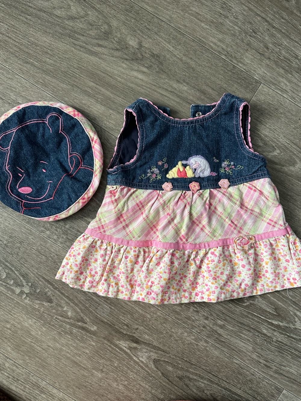 Disney Winnie the Pooh Denim Dress with Pink Trim